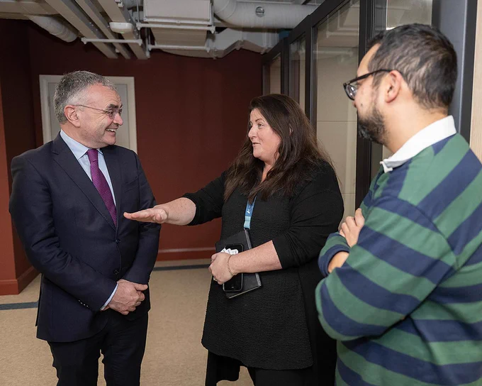 Minister Calleary at the Monksland Innovation Hub in Co. Westmeath - the 400th Connected Hub to open in Ireland.