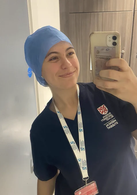 Inez in scrubs
