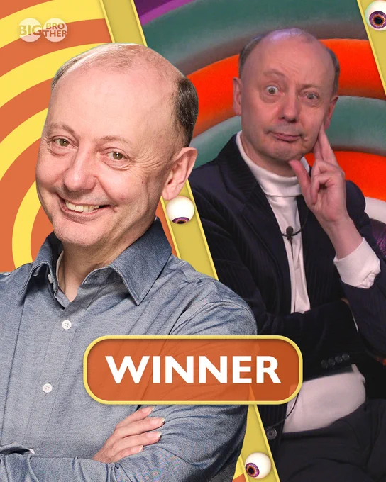 A graphic with two images of Richard. One is his press photo, and the other photo is of Richard in the Diary Room. The text reads: "Winner".