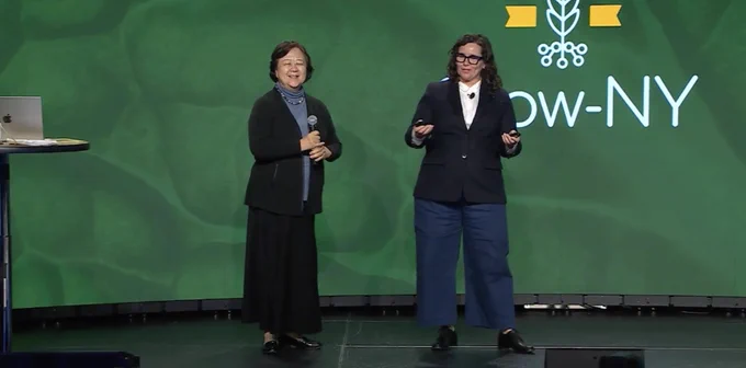 Ms. Yuhong Jiang, CEO of PureNanoTech Inc., interviewed by Jenn Smith from Cornell University’s CREA at the 2025 Grow-NY Summit in Ithaca, presenting PureNanoTech’s nanobubble technology.