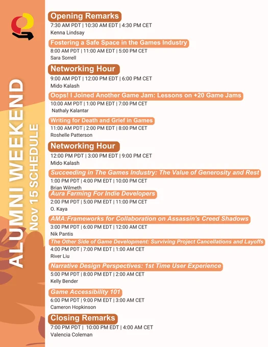 Fall Alumni Weekend Schedule - November 15th