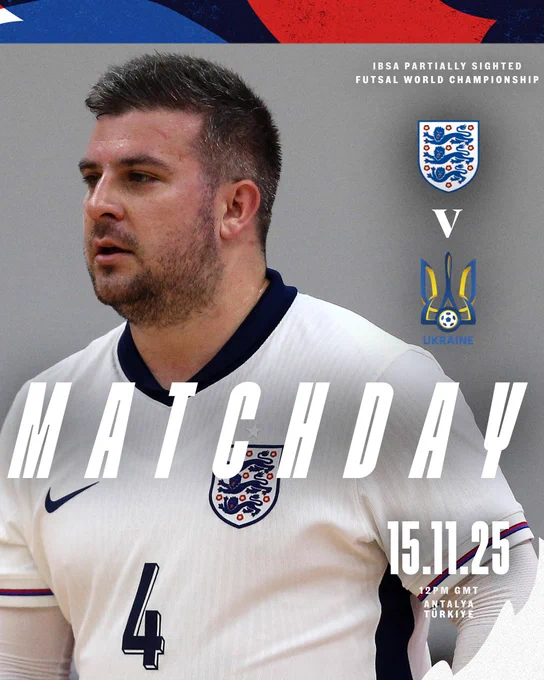 Matchday: England Partially Sighted team take on Ukraine in the IBSA Futsal World Championship final