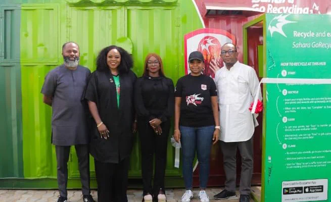 Sahara Group Foundation has launched its 16th Go-Recycling Hub in Lekki, featuring a solar-powered reverse vending machine to boost recycling and community impact in Lagos.
