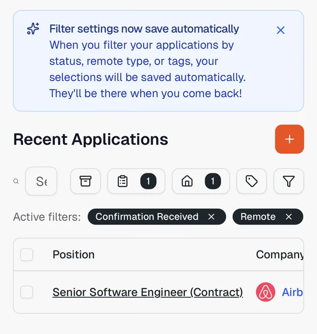 Applybase saved filters