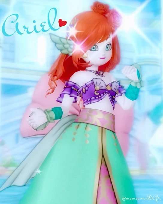 選んだプリンセスはアリエル🧜
既存のアリエルイメージに彼女がたまに着てるピンクドレスをミックスしてみました🎀⸝⸝ ˖⁺𓈒

アリエルにはピンクも似合うね♡

エル耳を隠したのがこだわりポイントです‎𐔌՞ ܸ.ˬ.ܸ՞𐦯