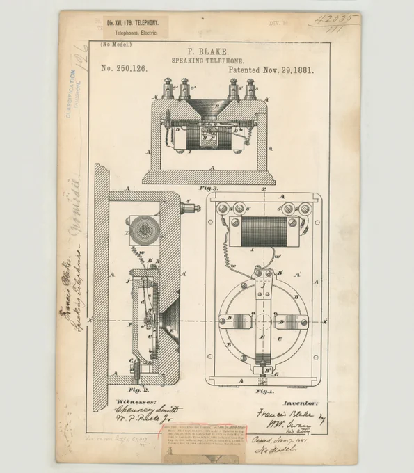  U.S. Patent No. 250,12 for "Speaking telephone".