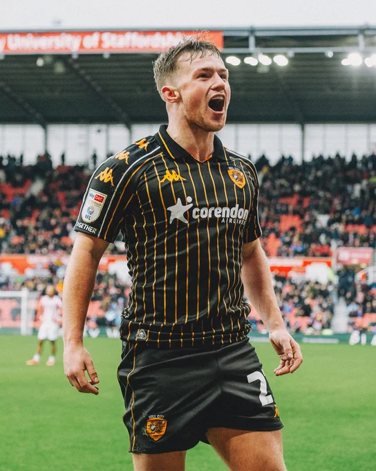 Joe Gelhardt celebrates after his winner