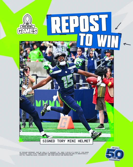 Repost to Win: Tory Horton Signed Mini Helmet