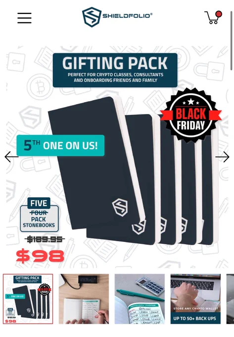 Seed phrase storage notebook Black Friday deal is live. Perfect for securing crypto investors wallet and password information.