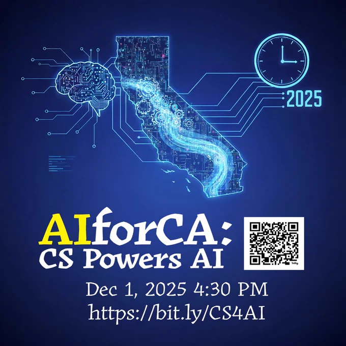 Promotional image for AIforCA CSEdWeek event