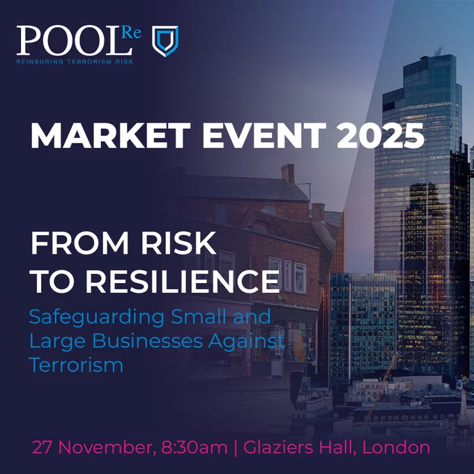Market Event 2025. From risk to resilience. Safeguarding small and large businesses against terrorism. 27 November, 8:30am, Glaziers Hall, London.