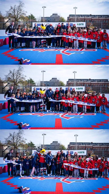 Photo collage from today's ribbon cutting at the new Rush Rink at Watkins Elementary School. 