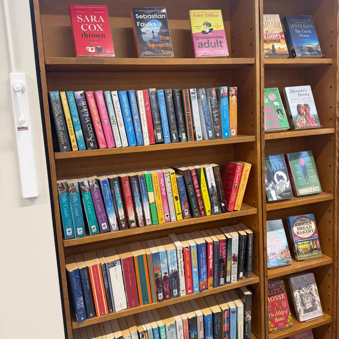 Book display inside Mottingham Library.