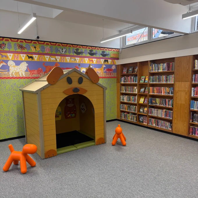 Children's library area inside Mottingham Library.