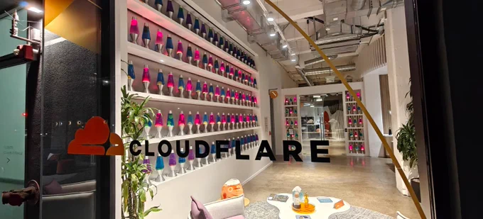 Cloudflare lava lamps wall in SF