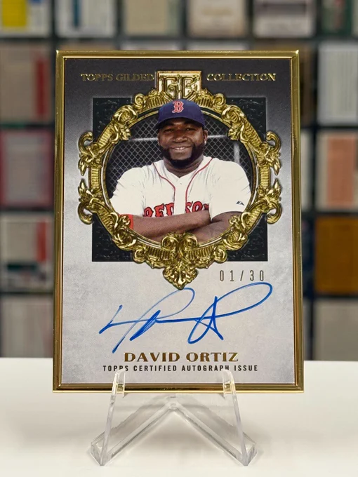 2022 Topps Gilded Gold Framed Hall of Famers Autograph card
David Ortiz, Boston Red Sox, (01/30)