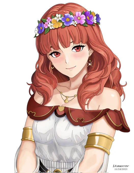 Celica from Fire Emblem Echoes Shadows of Valentia wearing her valentines outfit.