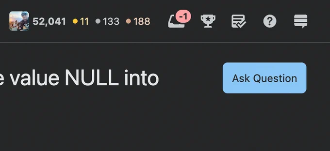Screenshot with -1 unread messages
