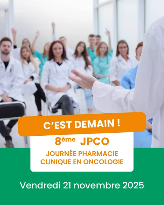 Au programme de la journée : 
💬  Une matinée consacrée aux actualités et retours d’expériences autour de la pharmacie clinique en oncologie : impact du forfait HAD, coopération ville-hôpital, nouvelles missions du pharmacien de ville, conciliation et bilans de médication, témoignage patient…
🤖 L’après-midi sera dédiée à l’intelligence artificielle : présentation de systèmes d’aide à la décision pharmaceutique et table ronde autour des opportunités de l’IA en pharmacie clinique en cancérologie.

Une journée riche en partages, innovations et perspectives pour les professionnels engagés dans la prise en charge des patients en oncologie.