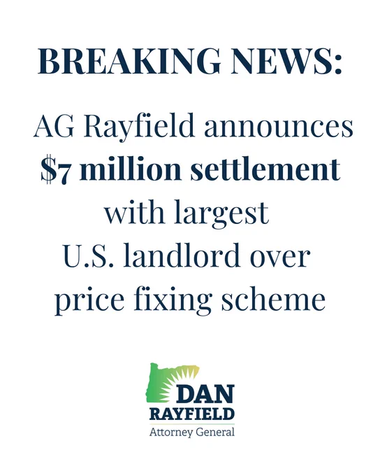 AG Rayfield announces $7 million settlement with largest U.S. landlord over price fixing scheme