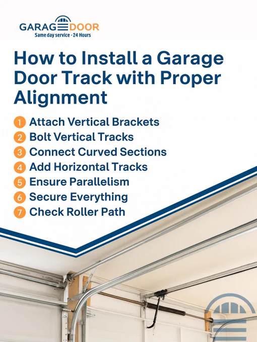 garage track install, align garage rail, DIY track setup, smooth door movement, track mounting tips, roller alignment, door gliding fix, install rails right, secure garage frame, quiet door open