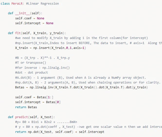 home made linear regression class :)