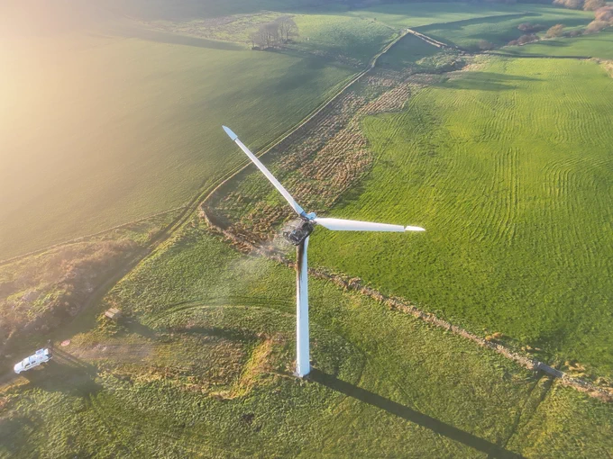 Burning Wind Turbine