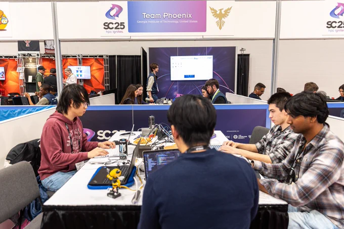 Georgia Tech's Team Phoenix competes in the IndySCC competition at SC25, held Nov. 16-21 in St. Louis