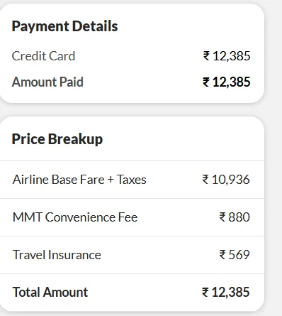 MMT invoice