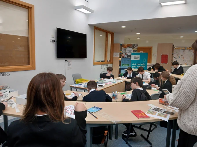 Celebrating Book Week Scotland 2025 

The theme is "Friendship"

Pupils designing artwork and creating a book display .  The last photo is the final display.