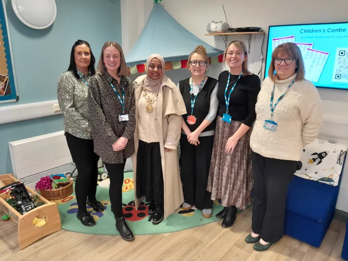 The Lord Mayor visiting the Kingsway Children's Centre to mark Baby Week 2025.