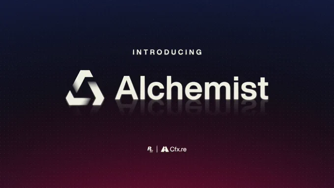 Rockstar Games and Cfx.re poster with text reading: "Introducing Alchemist"