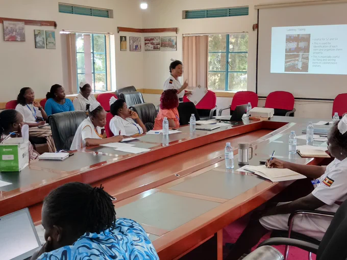 Sr Mutonyi the PNO teaching the staff