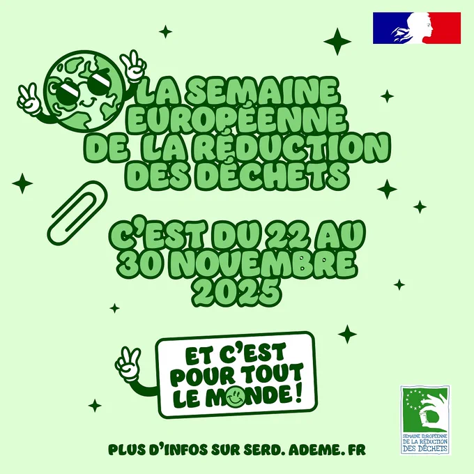Affiche de la Semaine Européenne de la Réduction des Déchets du 22 au 30 novembre 2025
