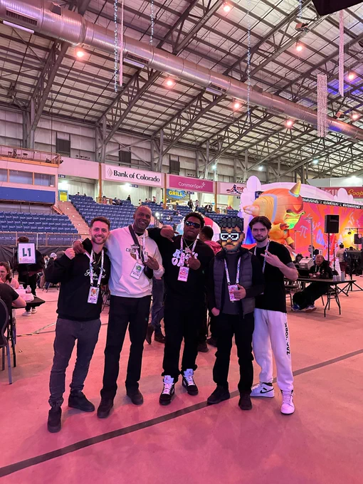 Picture of 5 men at ETHDenver posing together