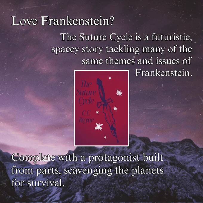 Love Frakenstein? The Suture Cycle is a futuristic, spacey story tackling many of the same issues of Frankenstein. Complete with a protagonist built from parts, scavenging the planets for survival.