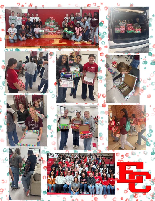 collage of pictures of girls with wrapped boxes for kids