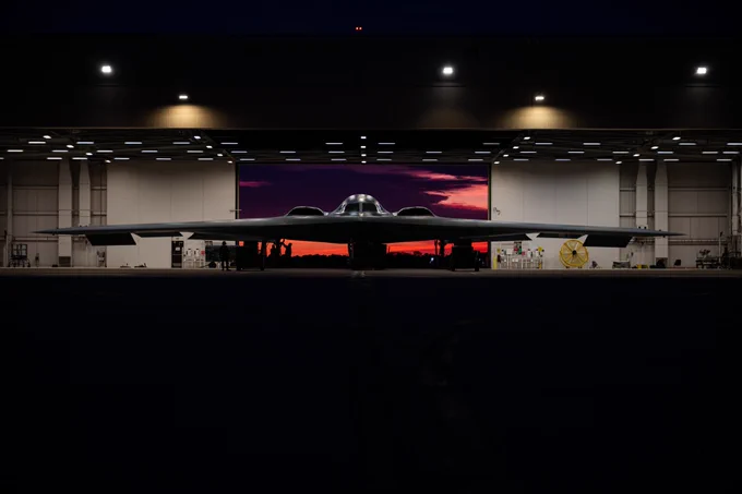 U.S. Airmen assigned to the 393rd Bomber Generation Squadron prepare a B-2 Spirit aircraft for flight during Exercise Global Thunder 26 at Whiteman Air Force Base, Missouri, Oct. 24, 2025. Global Thunder is an annual command and control exercise designed to train U.S. Strategic Command forces and assess joint operational readiness.
