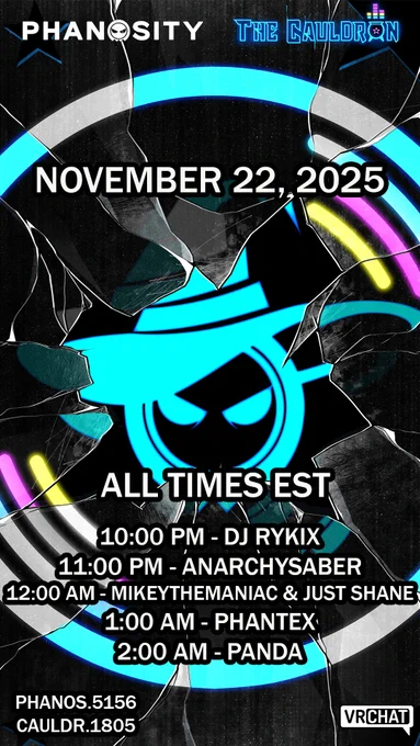 event poster for Phanosity x The Cauldron
