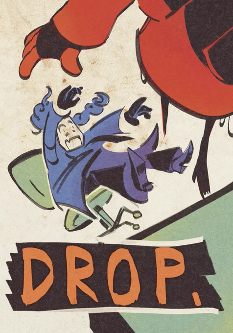 Page 4 of 7.

She throws the chair backwards to the floor, Dr. Clicky still sitting on it. “DROP.”