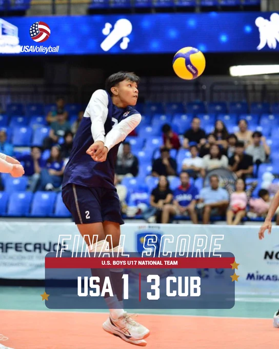 Logan Flores passes the ball. The boys u17 national team lost to Cuba in the semifinals at the norceca continental championship