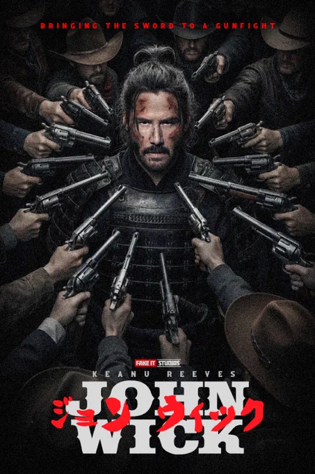 Fan-made Concept Movie Poster Art for John Wick vs Cowboys