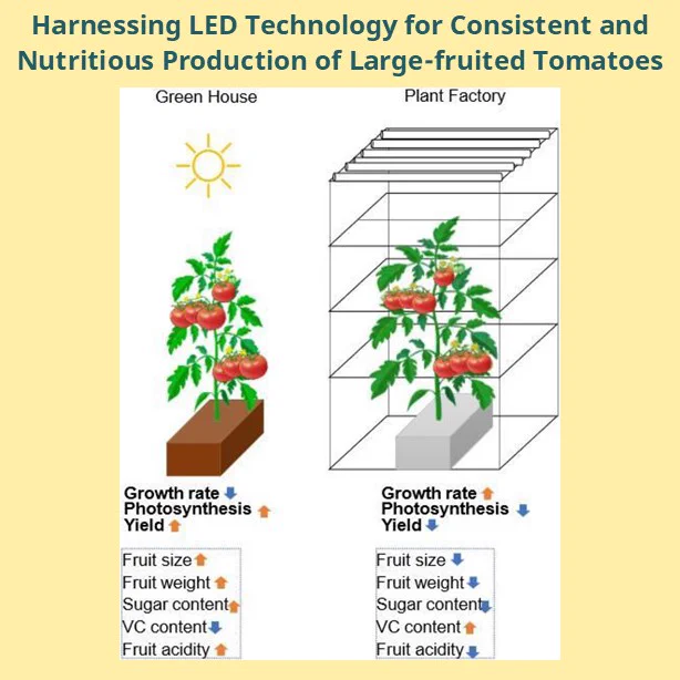 Conceptual figure of tomato grown in greenhouse and plant factory. VC = ascorbic acid, vitamin C.
