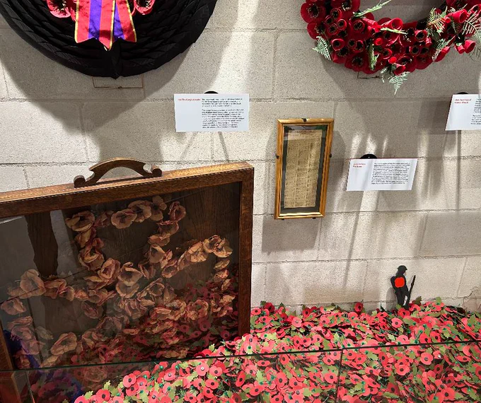 Closeup image of a range of historical artefacts in the Poppy Factory’s collection.