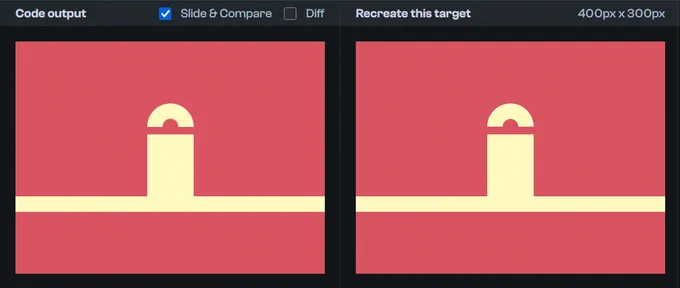 Day 53 — left: my output, right: target UI. One clean solution.