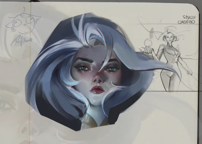 Study sketch from @CHENBOWOW Winterblessed Diana from @LeagueOfLegends 
#digitalart #sketch #LeagueOfLegends #digital #study
