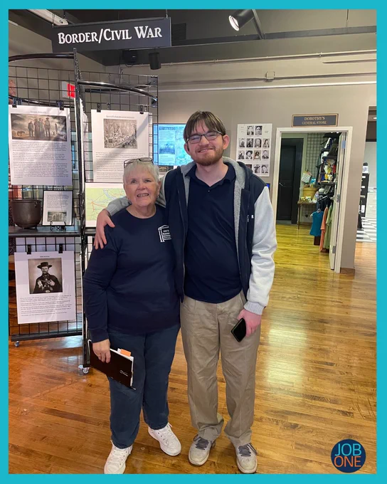 Sue & Josh pose for a photo at the Lee's Summit History Museum