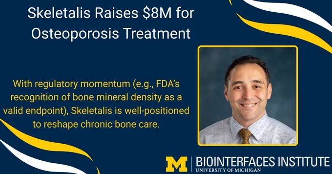ALT Text:

Photo - Dr. Colin Greineder

Words - Skeletalis Raises $8M for Osteoporosis Treatment, With regulatory momentum (e.g., FDA’s recognition of bone mineral density as a valid endpoint), Skeletalis is well-positioned to reshape chronic bone care.