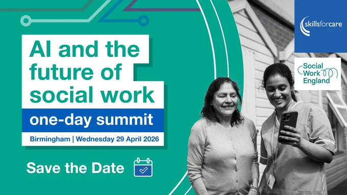Green background: AI and the future of social work One day summit Birmingham 