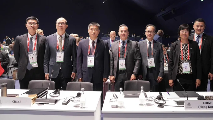 The 93rd 🗺️INTERPOL General Assembly is taking place at📍Marrakech, Morocco🇲🇦 on NOV 24-27, 2025.

Being part of the 🇨🇳Chinese Mainland delegation at the event, the 🇭🇰Hong Kong delegation—headed by the Commissioner of 🇭🇰Police CHOW Yat-ming, Joe (centre) and joined by Assistant Commissioner of 🇭🇰Police (Crime) CHUNG Wing-man, Eve (2nd from the right) as well as Senior Superintendent of 🇭🇰Police (Liaison Bureau) TSANG Chung-bun (1st from the right)—attended the opening ceremony alongside the 🇲🇴Macanese delegation as sub-bureaux of the INTERPOL National Central Bureau in Beijing, China🇨🇳.